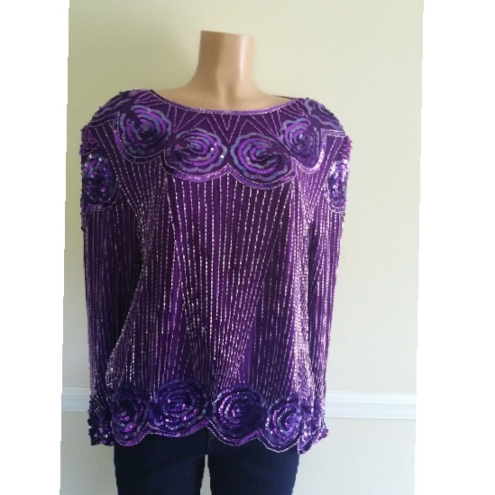 Vintage Purple Florette Blouse